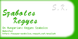 szabolcs kegyes business card